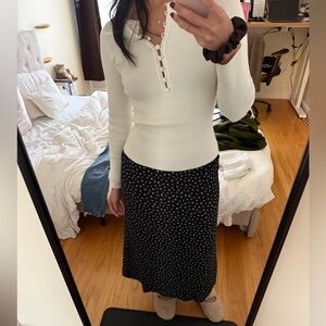 Free People Black starry maxi skirt medium